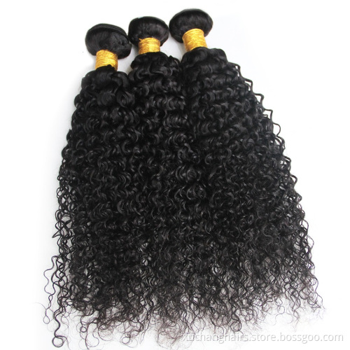 Natural Color Afro Brazilian Virgin 100% Human Kinky Curly Hair Weave Extensions